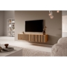 Mobile TV Sospeso Listellato 140 Cm Rovere E Nero Astra