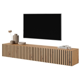 Mobile TV Sospeso Listellato 175 Cm Rovere E Nero Astra