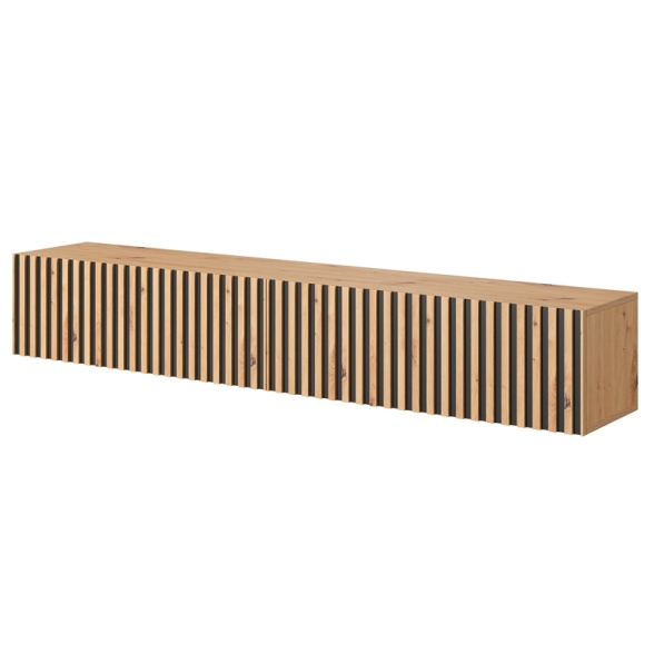 Mobile TV Sospeso Listellato 175 Cm Rovere E Nero Astra