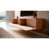 Mobile TV Sospeso Listellato 175 Cm Rovere E Nero Astra