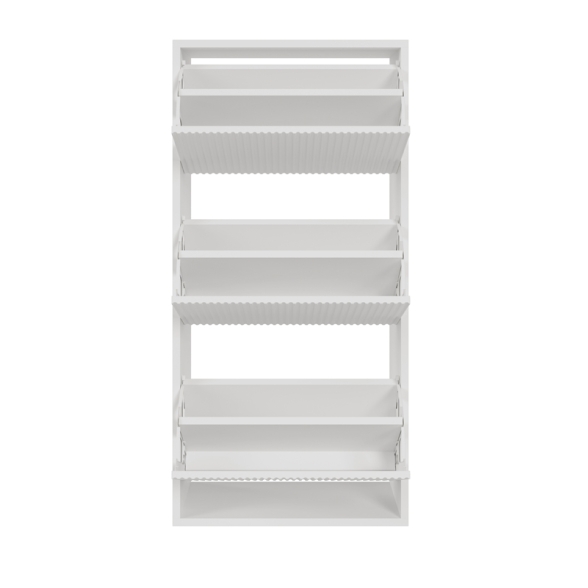 Scarpiera Sospesa Cannettata 3 Ante 50x30x103 Bianco Bali