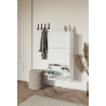 Scarpiera Sospesa Cannettata 3 Ante 50x30x103 Bianco Bali