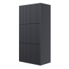 Scarpiera Sospesa Cannettata 3 Ante 50x30x103 Nero Bali