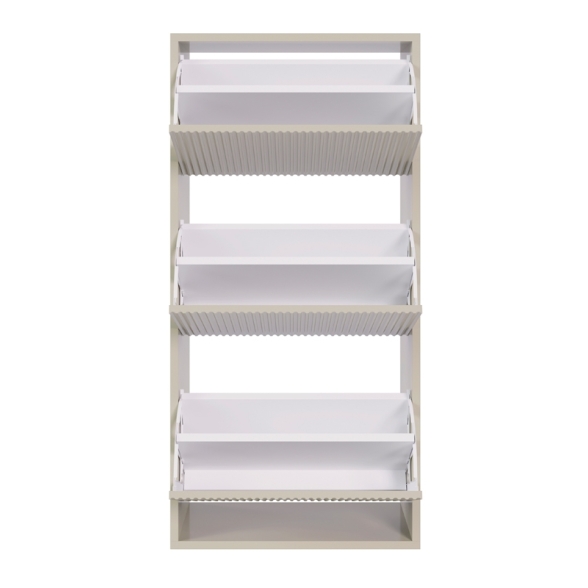 Scarpiera Sospesa Cannettata 3 Ante 50x30x103 Tortora Bali