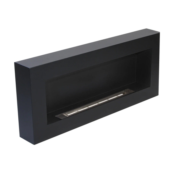 Camino a bioetanolo a parete Siena Nero 90x12x40 Divina Fire