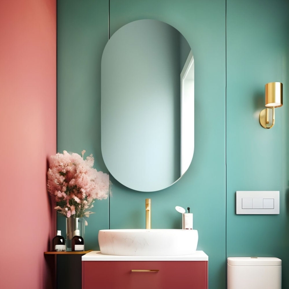Specchio da bagno ovale retroilluminato OLIVIA LED 50x100 