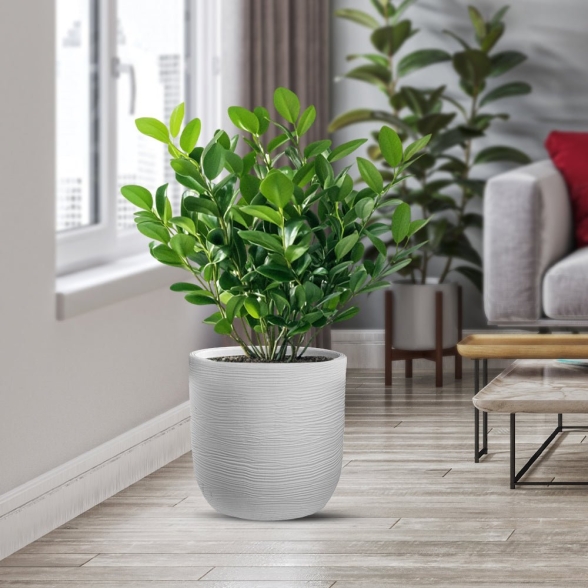 Vaso in resina cilindro d.35x34h Raffaello Bianco