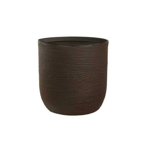Vaso in resina cilindro d.35x34h Raffaello Marrone