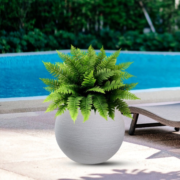 Vaso in resina tondo a sfera d.40x33h Botticelli Beige