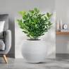 Vaso in resina tondo a sfera d.40x33h Botticelli Bianco