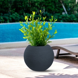 Vaso in resina tondo a sfera d.40x33h Botticelli Grigio