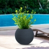 Vaso in resina tondo a sfera d.40x33h Botticelli Grigio