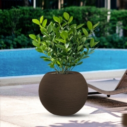 Vaso in resina tondo a sfera d.40x33h Botticelli Marrone