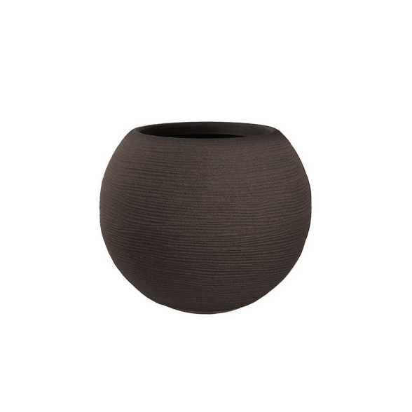 Vaso in resina da esterno interno tondo a sfera d.40x33h Botticelli Marrone