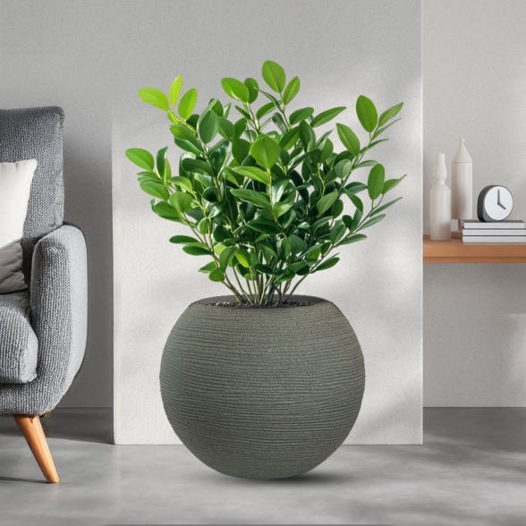 Vaso in resina tondo a sfera d.40x33h Botticelli Verde
