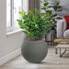 Vaso in resina tondo a sfera d.40x33h Botticelli Verde