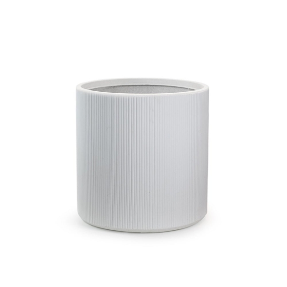 Vaso in resina tondo cilindrico d.36x35h Modigliani Bianco