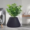 Vaso in resina tondo conico d.60x35h Stromboli Antracite