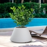 Vaso in resina tondo conico d.60x35h Stromboli Bianco