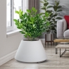 Vaso in resina tondo conico d.60x35h Stromboli Bianco
