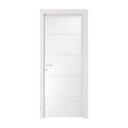 Porta a righe a battente reversibile bianco Laccato 70x210 cm 
