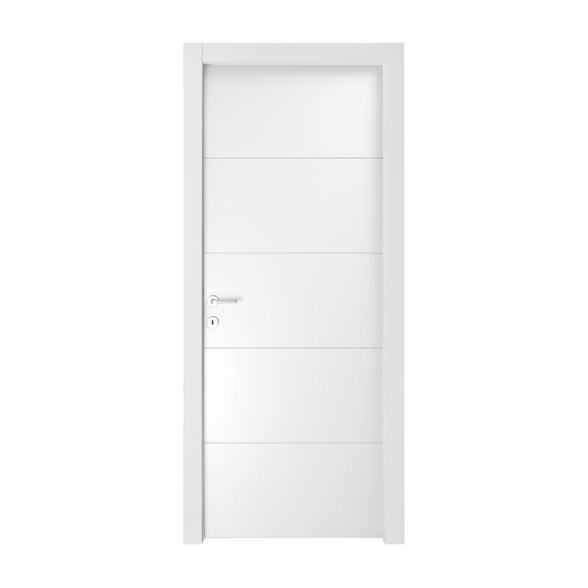 Porta a righe a battente reversibile bianco Laccato 70x210 cm 