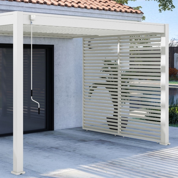 Pannello laterale con lamelle orizzontali 1,3M Ombréa - Bianco