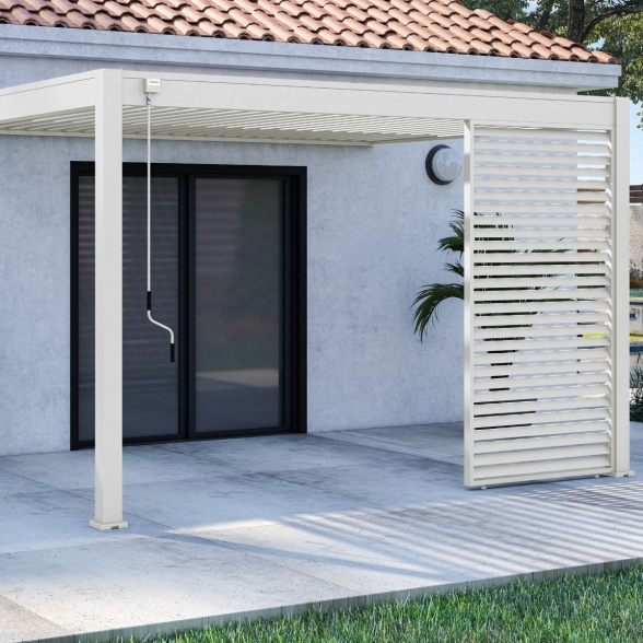 Pannello laterale con lamelle orizzontali 1,3M Ombréa - Bianco