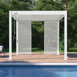 Pannello laterale con lamelle orizzontali 1M Ombréa - Bianco