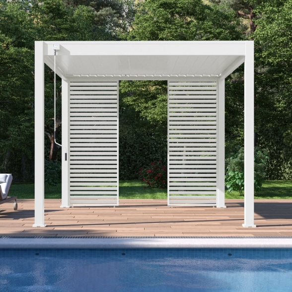 Pannello laterale con lamelle orizzontali 1M Ombréa - Bianco