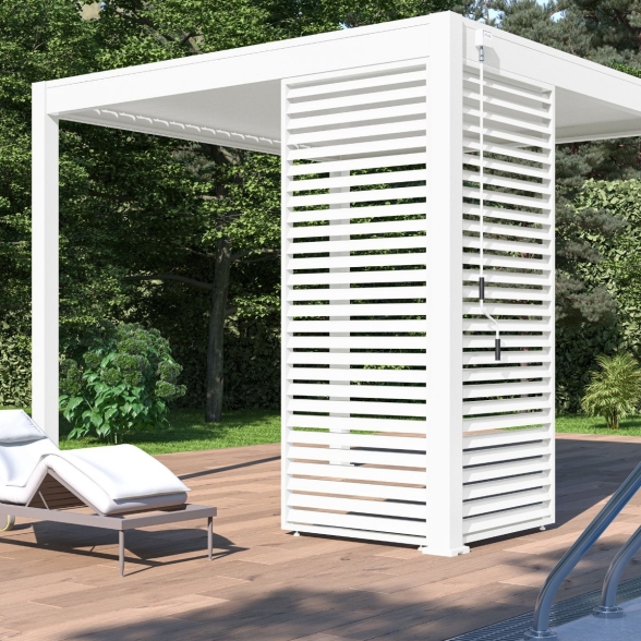 Pannello laterale con lamelle orizzontali 1M Ombréa - Bianco