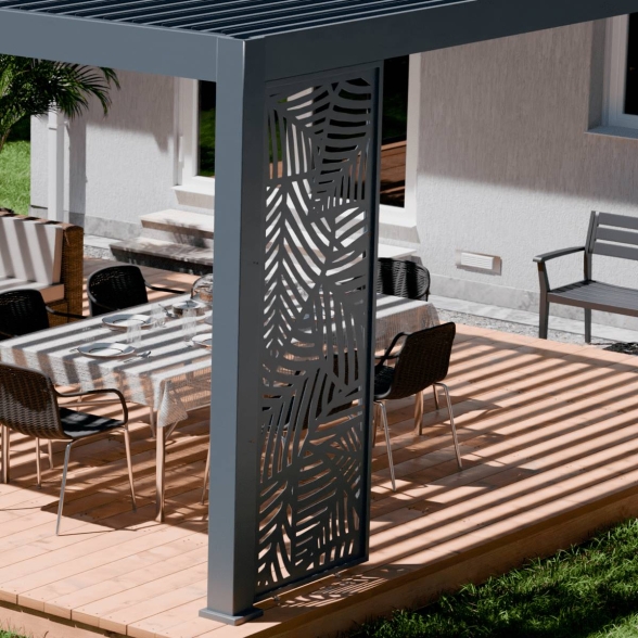 Pannello laterale decorativo da 1M per pergole Ombréa - Antracite