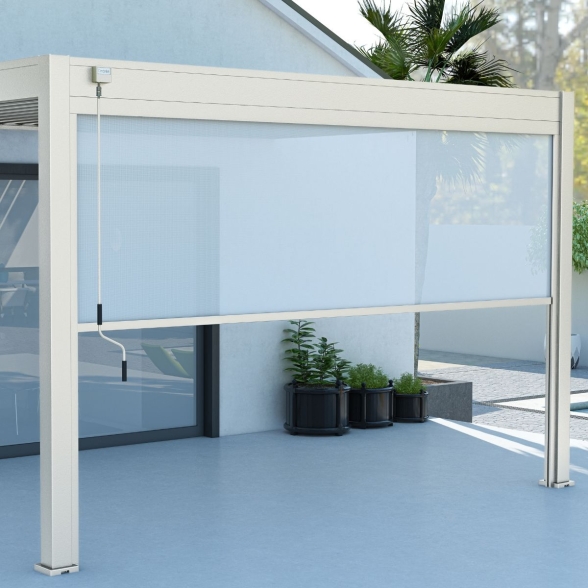 Tenda laterale manuale 4M per pergole Ombréa S2 - Bianco