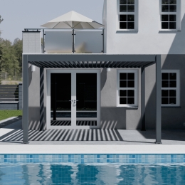 Pergola bioclimatica Ombréa motorizzata 4x4M in alluminio