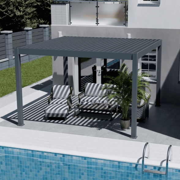 Pergola bioclimatica Ombréa motorizzata 4x4M in alluminio