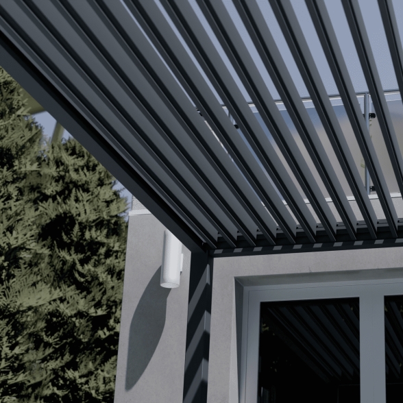 Pergola bioclimatica Ombréa motorizzata 4x4M in alluminio