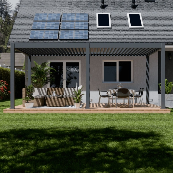 Pergola bioclimatica Ombréa motorizzata 4x6M in alluminio