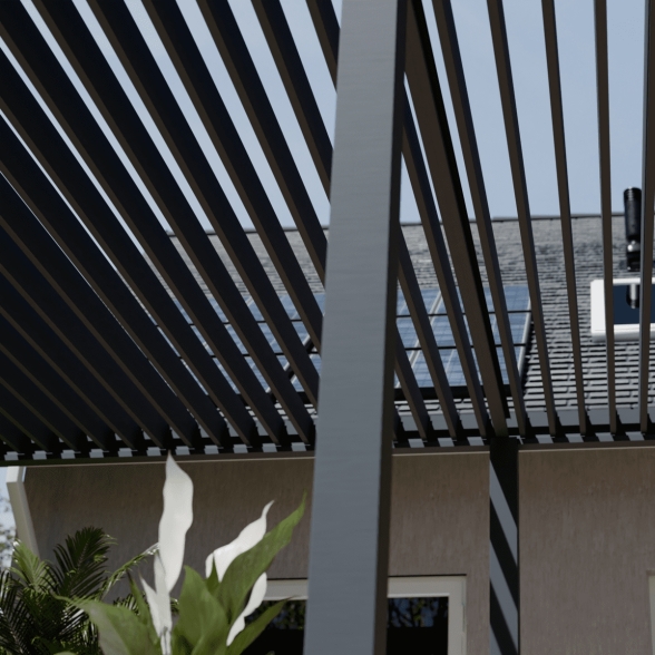 Pergola bioclimatica Ombréa motorizzata 4x6M in alluminio