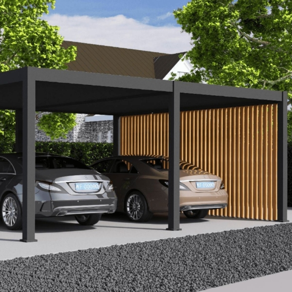 Carport Doppio Autoportante 2 Veicoli Ombréa 6x5 Antracite