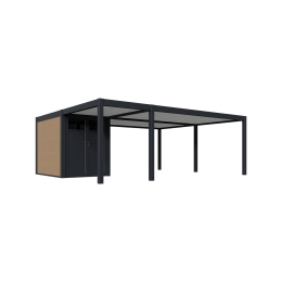 Carport Doppio Autoportante Ombréa 7x5M Antracite + Casetta