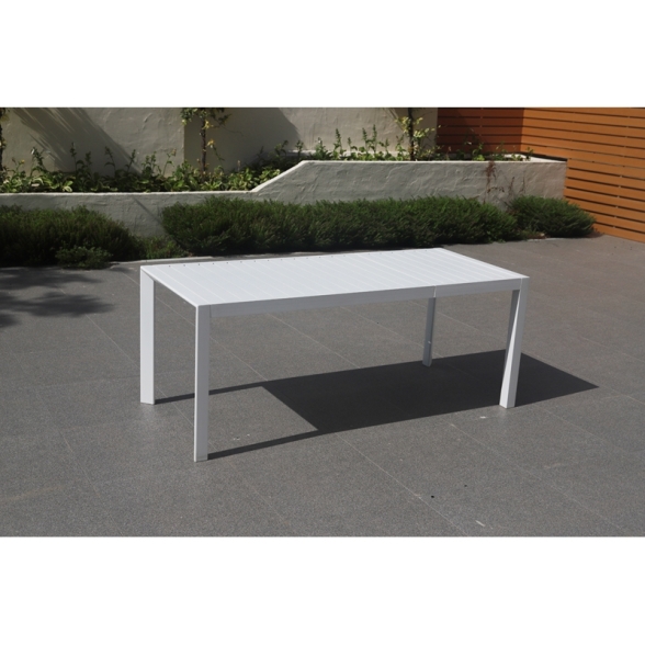 Tavolo Da Esterno Allungabile 127-180 Cm In Alluminio Bianco