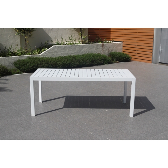 Tavolo Da Esterno Allungabile 127-180 Cm In Alluminio Bianco