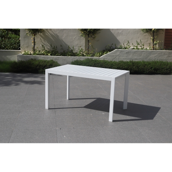 Tavolo Da Esterno Allungabile 127-180 Cm In Alluminio Bianco