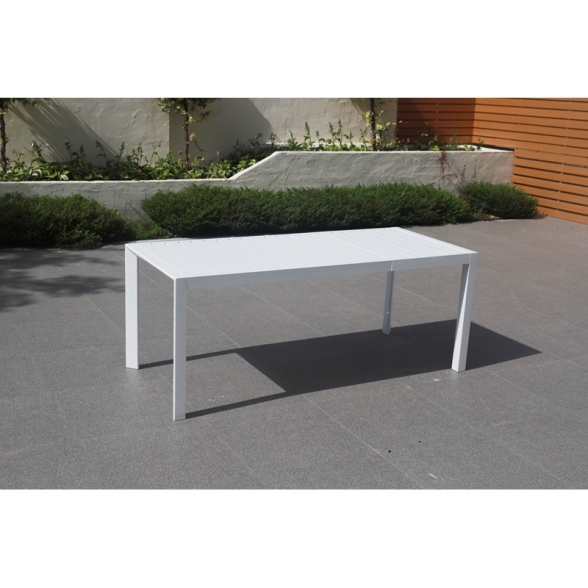 Tavolo Da Esterno Allungabile 127-180 Cm In Alluminio Bianco