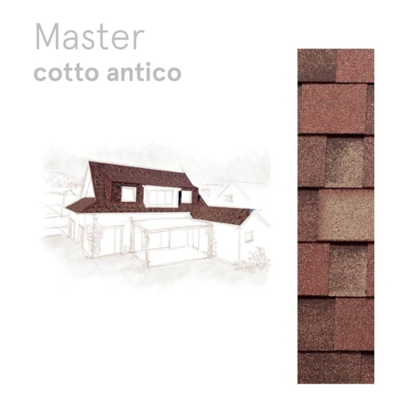 Tegola bituminosa Tegola canadese Master 2 mq 22550100011040 cotto antico