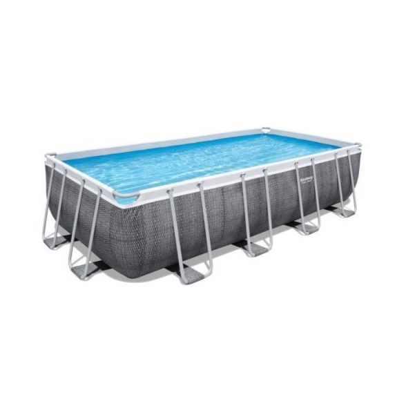 Piscina effetto rattan grigio scuro 488x244x122 cm Bestway con pompa filtro