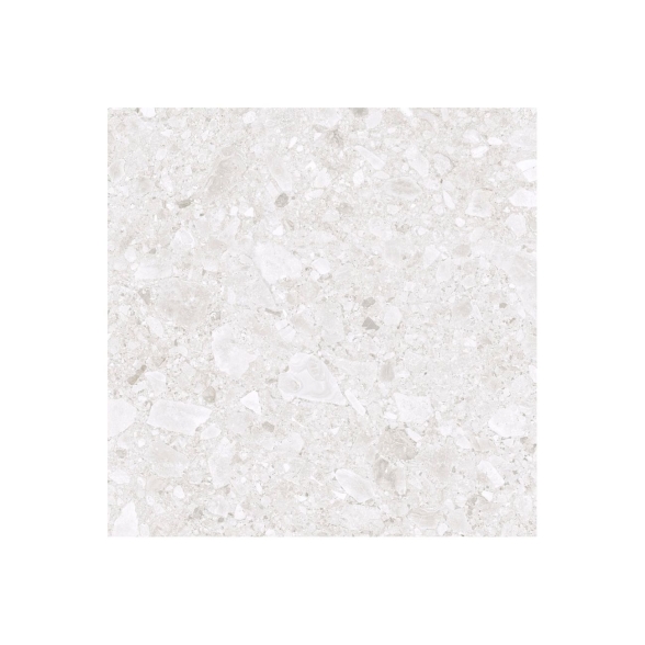Piastrelle Da Pavimento 60x60 Effetto Graniglia Ceppo Bianco Opaco