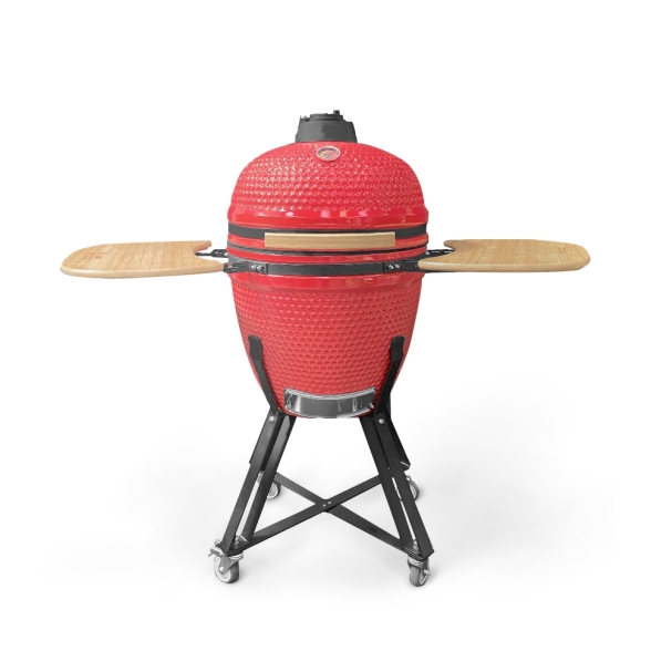Barbecue A Carbone Kamado Fuji 54 cm Con Supporto E Ripiani Laterali