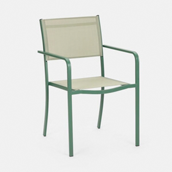 Set Tavolo Da Esterno 150x80x74h Cm Con 4 Sedie Minimal Verde