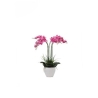 Orchidea Artificiale Con Vaso Bianco H 60 Cm